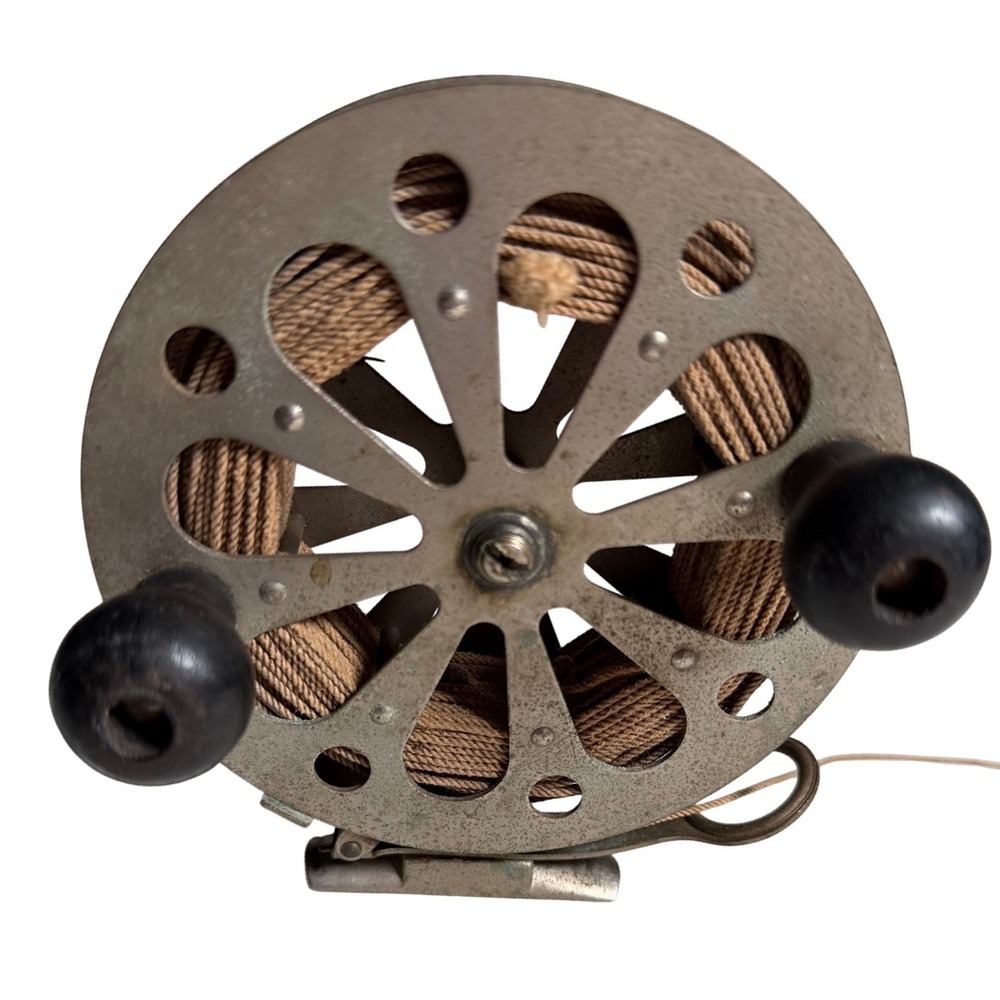 Vintage Pflueger Captain Fishing Reel Made in USA Metal Skeletal Spool